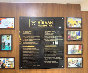 Doctor credentials and qualifications board at Miraan Hospital
