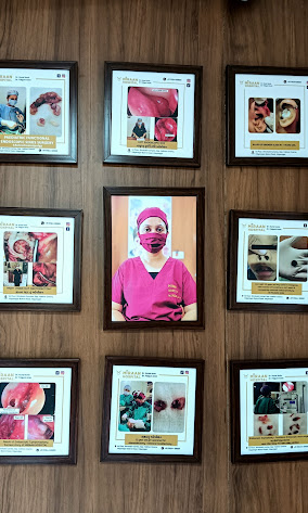 Wall showcasing ENT expertise and case achievements